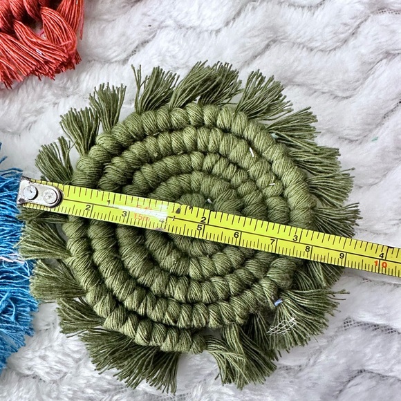 NEW [5pc] @soul_embellish Handwoven Macramé Coasters Furniture Savers Home Decor - Picture 9 of 16